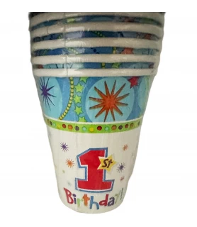 1st Birthday 'Fun At One' 9oz Paper Cups (8ct)