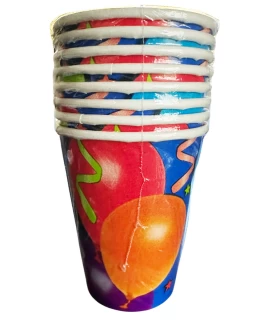 Happy Birthday 'Balloon Celebration' 9oz Paper Cups (8ct)*