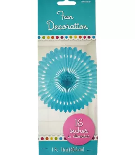 Baby Blue Paper Fan Decorations (1ct)