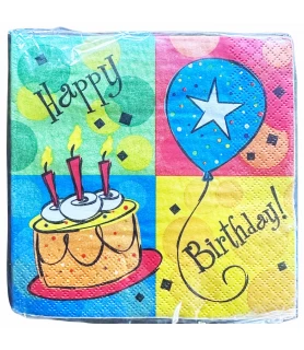Happy Birthday 'Celebration' Lunch Napkins (16ct)