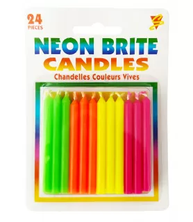 Neon Brite Birthday Cake Candles (24ct)