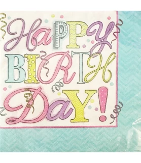 Happy Birthday 'Sweet Party' Lunch Napkins (16ct)