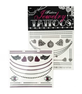 Jewelry 'Purple' Temporary Tattoos (2 sheets)