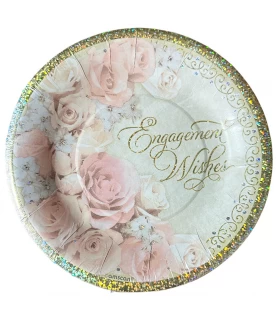 Dazzling Bouquet 'Engagement Wishes' Small Paper Plates (8ct)