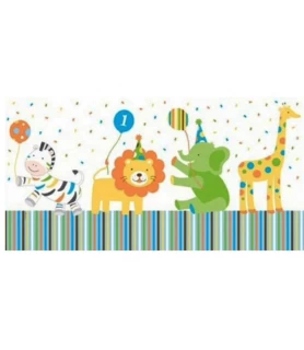 1st Birthday 'Sweet at One' Boy Plastic Table Cover (1ct)