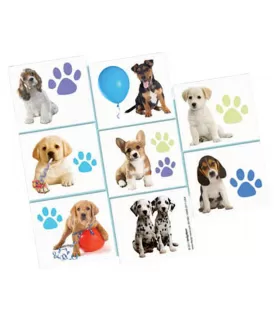 Puppy Party Temporary Tattoos (1 sheet)