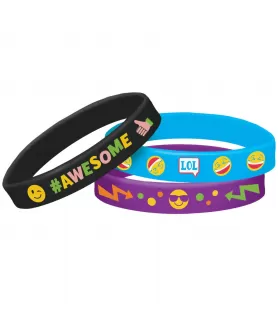 Emoji 'LOL' Rubber Bracelets / Favors (6ct)