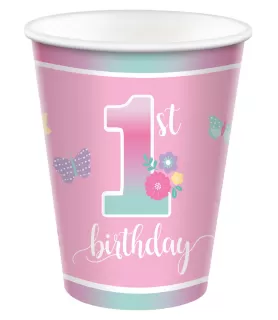 Butterfly Garden 1st Birthday 9 oz Paper Cups (8ct)