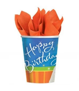 Happy Birthday 'Sparkle Wishes' 9oz Paper Cups (8ct)