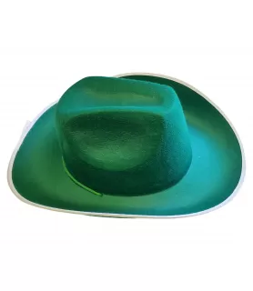 Green Felt Cowboy Hat Costume Accessory (Plain,1ct)
