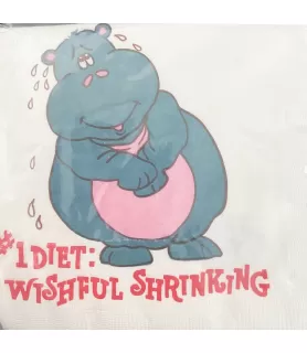 Adult Birthday Vintage '#1 Diet: Wishful Shrinking' Small Napkins (16ct)