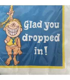 Adult Birthday Vintage 'Glad You Dropped In' Small Napkins (16ct)