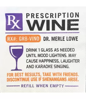 Adult Birthday 'Prescription Wine' Small Napkins (25ct)