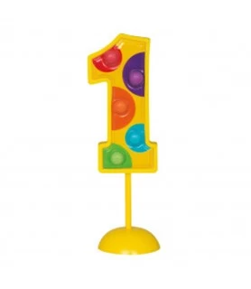 Yellow Flashing Number 1 Plastic Cake Decoration (1ct)