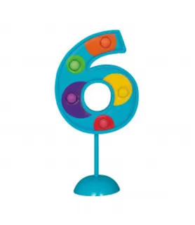 Blue Flashing Number 6 Plastic Cake Decoration (1ct)