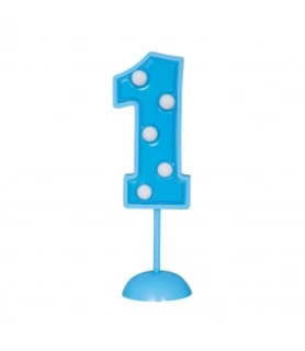 Blue Flashing Number 1 Plastic Cake Decoration (1ct)