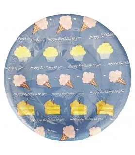 Happy Birthday To You Vintage Large Paper Plates (8ct)