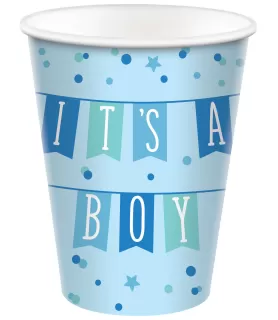 Baby Shower Blue 'It's a Boy' 9oz Paper Cups (8ct)