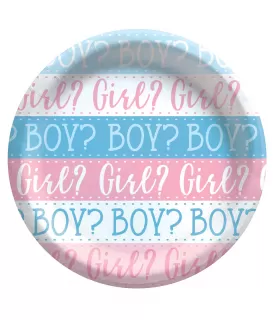 Baby Shower Gender Reveal 'Pink Or Blue' Large Paper Plates (8ct)