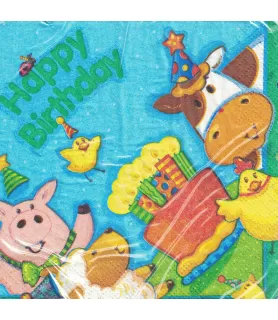 Happy Birthday 'E-I-E-I-Oink' Lunch Napkins (16ct)