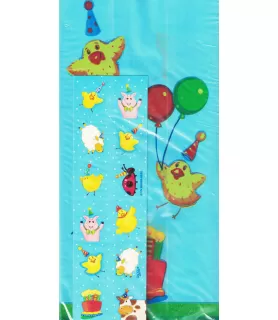 Happy Birthday 'E-I-E-I-Oink' Plastic Favor Bags With Stickers (20ct)