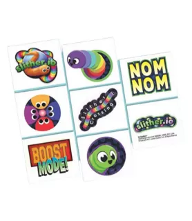 Slither.io Temporary Tattoos (1 sheet)