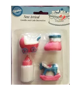 Wilton Vintage 'New Arrival' Birthday Cake Candles (4ct)