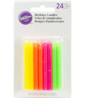 Wilton Neon Birthday Cake Candles (24ct)