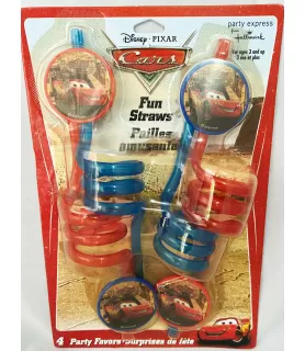 Cars Plastic Straws / Favors (4ct)
