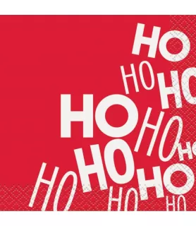 Christmas 'Red HO HO HO' Small Napkins (16ct)