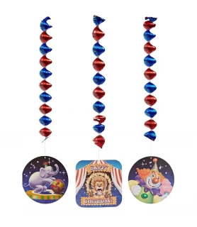 Circus 'Big Top Birthday' Dangling Cutouts (3ct)