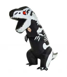 Light Up Skeleton T-Rex Inflatable Halloween Costume (1pc)