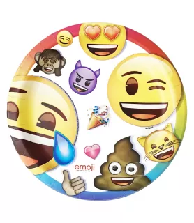 Rainbow Emoji Large Paper Plates (8ct)