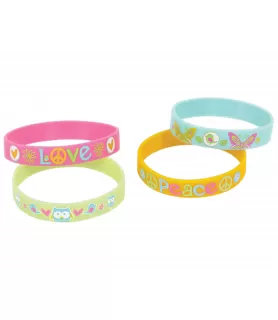 Hippie Chick Rubber Bracelets / Favors (4ct)