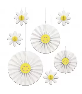 Groovy 'Daisy' Hanging Honeycomb Decoration (8ct)