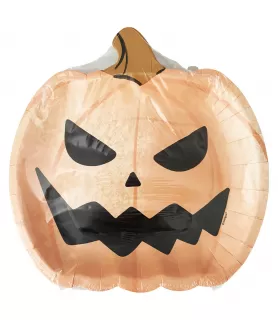 Halloween 'Bats And Boo's' Pumpkin Shaped Large Paper Plates (8ct)