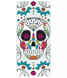 Halloween 'Day of the Dead Skull' Cello Favor Bags w/ Twist Ties (20ct)