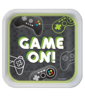 Level Up Square Small Paper Plates (8ct)