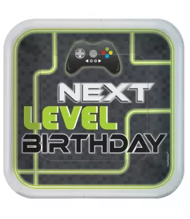 Level Up Square Large Paper Plates (8ct)