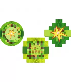 Minecraft 'TNT Party' Honeycomb Decorations (3pc)