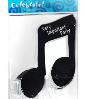 Music Note Invitations With Envelopes (8ct) 