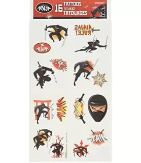 Happy Birthday 'Ninja' Temporary Tattoos (1 sheet)