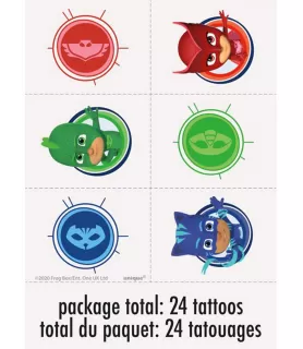 PJ Masks 'Superhero' Temporary Tattoos (4sheets)