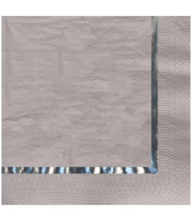 Silver Glitz Foil Stamped Lunch Napkins  (16ct)