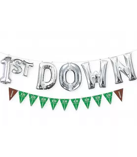 1st Down Air-Filled Foil Mylar Balloon Banner And Paper Banner Set (2ct)