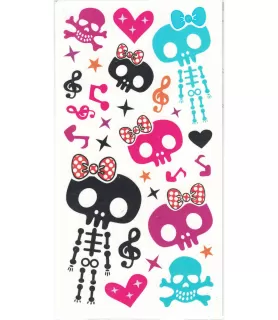 Girly Skull Temporary Tattoos (4 sheets)