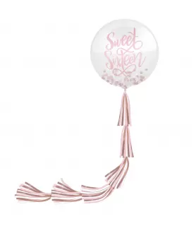 Sweet 16 Giant Confetti-Filled Latex Balloon with Tail (1ct)