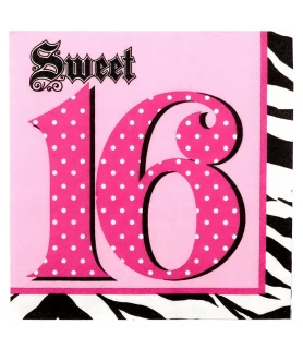 Happy Birthday 'Sweet 16 Super Stylish' Lunch Napkins (16ct)