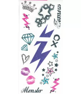 Glitter Pop Monster Temporary Tattoos (14ct)