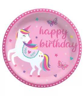 Unicorn Birthday Large Paper Plates (8ct)